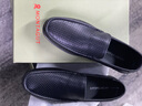 梦特娇男鞋 镂空一脚蹬休闲皮鞋 夏季冲孔透气头层牛皮凉鞋软底豆豆鞋 黑色（皮鞋码） 41 实拍图