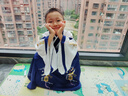 儿童古装汉服国学服中国风小学生朗诵三字经弟子规开笔礼演出服装 云飞鹤广袖蓝色【男女同款】 120 cm 实拍图