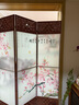 中式简易折叠可移动屏风遮挡板帘客厅隔断墙卧室现代简约办公室 双面图案送底座（加厚加粗） 2.0米高4扇一组2米宽 实拍图