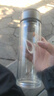 双层隔热玻璃杯耐高温水杯玻璃杯子双层高硼硅玻璃杯旅行装备 钢本色350ml 实拍图
