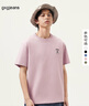 gxg.jeans男装 多色趣味印花时尚简约圆领短袖T恤 灰粉色 180/XL 实拍图