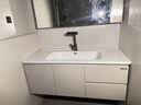 欧派浴室柜陶瓷一体盆奶油风洗脸盆柜卫生间洗漱台洗手盆柜组合卫浴柜 奶油白 智能单镜款70cm 实拍图