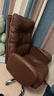 英斯迪尔（INSDEA）家用老板椅舒适久坐办公椅电脑椅可躺靠背椅书房书桌商务沙发座椅 咖色+脚踏-纳米皮【加厚乳胶】 钢制脚 实拍图