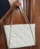 CHARLES&KEITH大容量菱格链条单肩托特包包女包女士生日礼物CK2-30151422 Cream奶白色 特大包 实拍图