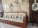 惠寻 京东自有品牌 床新中式全实木实木床1.5米单人床1.8米x2米双人床 床+环保棕垫+床头柜*2 1800mm*2000mm框架结构 实拍图