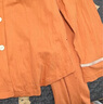 芬腾 睡衣女纯棉学生季简约纯色长袖长裤翻领全棉开衫家居服套装 浅桔 M 实拍图