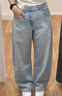 优衣库女装男装宽松廓形牛仔裤/弯刀镰刀裤子25秋冬新款479000 62 粉蓝色 29 /165/74A 实拍图