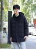 波司登（BOSIDENG）新款冬季羽绒服男短款连帽休闲中老年爸爸加厚保暖外套新年礼物 经典中长款黑黛青5177 165 _88A 实拍图