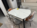 丰舍 餐桌 可变圆桌伸缩折叠实木岩板餐桌椅组合现代轻奢餐桌餐厅饭桌 6MM电磁炉款餐桌-101皮椅款 【1.50米】 一桌6椅 实拍图