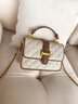 viney包包女包牛皮斜挎包轻奢腋下手提包生日礼物送女友老婆 【米白】高级感实用女生品牌链条单肩小方包 实拍图
