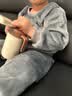 宜爽儿儿童家居服套装春秋冬季宝宝加厚法兰绒睡衣珊瑚绒 灰色龙猫 90 实拍图
