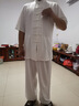 山人运动太极练功服男新款太极服女加绒加厚高端八段锦太极拳练功服秋冬季 白色短袖 XL 实拍图