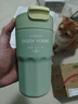 九阳（Joyoung）保温杯咖啡杯男女士随行杯陶瓷内胆吸管水杯WR539(绿·陶瓷)490ml 实拍图