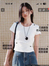 森马（Semir）代露娃|短袖t恤女短款修身圆领内搭25夏凉感V领上衣109325100006 实拍图