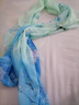 丝巾女百搭新款沙巾冬季雪纺妈妈款装饰小围巾春秋薄纱巾两用披肩 喜鹊渐变水蓝 实拍图