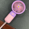 电风扇小风扇手持风扇usb风扇充电便携式挂绳随身风扇可爱卡通静音 小花款-樱花紫 实拍图