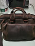 古梵缇（GUFANTI）真皮头层牛皮公文包男士复古商务单肩手提包电脑包生日礼物送老公 【咖啡色】真头层牛皮· 中号14英寸 实拍图