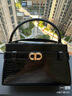 CHARLES&KEITH鳄鱼纹凯莉包手提斜挎婚包包女包生日礼物CK2-50270880-1 Black黑色 S 实拍图