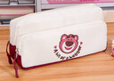 迪士尼（Disney）笔袋小学生 简约帆布双层大容量女孩男孩文具盒 儿童可爱高颜值铅笔袋 草莓熊A83184-T1 实拍图