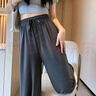 浪莎（LangSha）阔腿裤女九分夏季通勤薄款冰丝高腰宽松垂感显瘦直筒外穿裤家居裤 实拍图