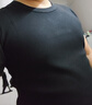 续点 短袖t恤男 纯色运动夏季休闲紧身圆领上衣白色修身衣服男士T恤衫 黑色 L (170) （120-135斤左右） 实拍图