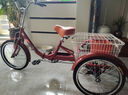 永久老年人力三轮车脚踏脚踩脚蹬车自行车轻便小型成人 20寸红色菜筐款 单链条 实拍图
