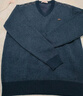 恒源祥100%纯羊毛衫男士V领加厚毛衣鸡心领男装15213601 深兰 180/96A  实拍图