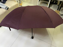 天堂 双人雨伞三折 雨伞加大加固三折晴雨伞全钢十骨大伞 深栗红 实拍图