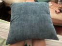 La Torretta 抱枕靠垫 办公室腰枕靠枕床头简约可拆洗纯色天鹅绒沙发垫 蓝 实拍图