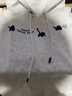 苏愚100%纯棉面料美系复古oversize印花连帽情侣加厚套头卫衣男女秋冬 连帽-花灰 加绒 L 建议110-125斤 实拍图