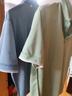 罗蒙（ROMON）两件装短袖t恤男翻领夏季新款冰丝透气polo领打底男士商务体恤衫 灰绿+豆绿 L 实拍图