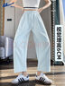 回力阔腿裤女2026新款夏季高腰垂感冰丝山本裤小个子九分哈伦萝卜裤 实拍图