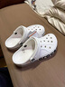 卡骆驰crocs洞洞鞋贝雅卡骆班轻便耐磨一脚蹬休闲鞋|205089 白/深蓝-126 37 /38(230mm) 实拍图