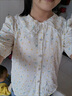 菲尼东爵2025新款夏碎花泡泡袖雪纺短袖衬衫女娃娃领设计感小众短袖上衣女 黄色花 L 建议101斤-110斤 实拍图