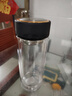 富光男女士双层玻璃杯 高硼硅玻璃304茶隔水杯子 带茶隔泡茶杯500ml 实拍图