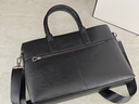 Cohnim kevin奢侈品头层牛皮男士公文包手提电脑文件单肩斜跨包送男友生日礼物 c01845黑色【休闲百搭】 大包 14英寸 实拍图