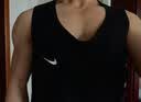 耐克男子速干训练背心夏季无袖运动圆领柔软NIKE DRI-FIT AR6070 010黑/(白) XL 实拍图