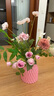 MPPMCK轻奢ins风仿真花艺术摆件仿真绿植年轻人桌面插花花艺装饰品 温馨粉紫花束+粉色花瓶 实拍图