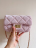 CAMPUSKITTEN小金球菱格链条包包女2025新款通勤单肩斜跨包女高级感 粉色 实拍图