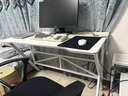 奥伦福特  电脑桌台式家用电竞游戏桌办公书桌简约书房写字桌子 简约白碳纤纹单桌-120*60 升级款电竞桌 实拍图