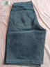 忆克萨夏天五分牛仔短裤男夏季薄款宽松直筒ins潮牌痞帅裤子男休 蓝灰色 33 实拍图