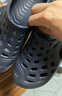 迪卡侬（DECATHLON）游泳男士凉鞋沙滩拖鞋洞洞鞋外穿NABD2028001深蓝色网格款43码 实拍图