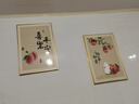 现代餐厅装饰画饭厅客厅简约两联轻奢背景墙花卉壁画餐桌北欧挂画 平安喜乐 35*50*2布纹油画布 黑色铝合金 实拍图