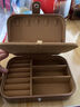 妙占 美拉德首饰收纳盒耳环耳钉项链戒指手饰品盒精致高档大容量 复古棕【16*11*5cm】 实拍图