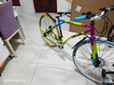 狮卡途死飞自行车成年人学生上下班代步车双碟刹减震变速越野公路赛车 30高刀-彩虹色+骑行大礼包 26寸24速直把 实拍图