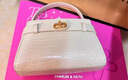 CHARLES&KEITH鳄鱼纹凯莉包手提斜挎婚包包女包生日礼物CK2-50270880-1 Light Pink浅粉色（新色） S 实拍图