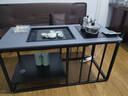 颍逸轩茶几客厅家用简约现代办公室功夫茶台烧水壶茶具一体简易泡茶桌子 黑架+灰色桌面（顶部不锈钢水壶） 长120x宽55x高60【自动泡茶台】 实拍图