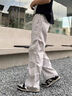 主意范（ZHUYIFAN）米灰色斜切冰丝速干裤子男生夏秋款弯刀褶皱伞兵工装裤休闲长裤男 米灰色【升级款】 (冰丝速干) L 推荐115-135斤 实拍图
