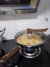 胖东来同款章丘手工锻打纯铁锅老式圆底铁锅家用炒菜锅不粘锅无涂层炒锅 送可立锅盖（1-3人）已开锅 30cm 默认 实拍图