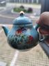 苏氏陶瓷（SUSHI CERAMICS）整套茶具国瓷风西湖蓝榴金芳菲思亭壶配2杯小套组精美礼盒装 孔雀蓝 3头 旅行茶具 实拍图
